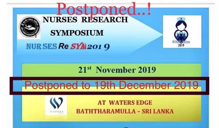 Postponed the Nursing Research Symposium